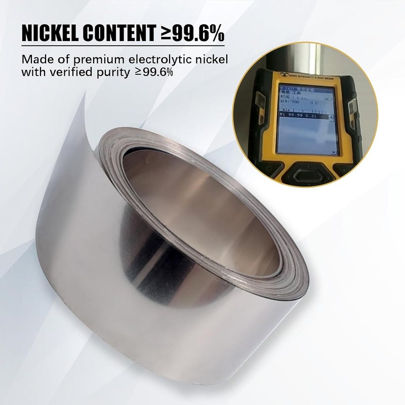 Surprecision Pure Nickel Sheet Pure Nickel Strip 100x100x0.2mm (3.94"x3.94"x0.0079") 99.6% Nickel Plate for Scientific Experiments and Various Industrial/DIY Projects - Image 3